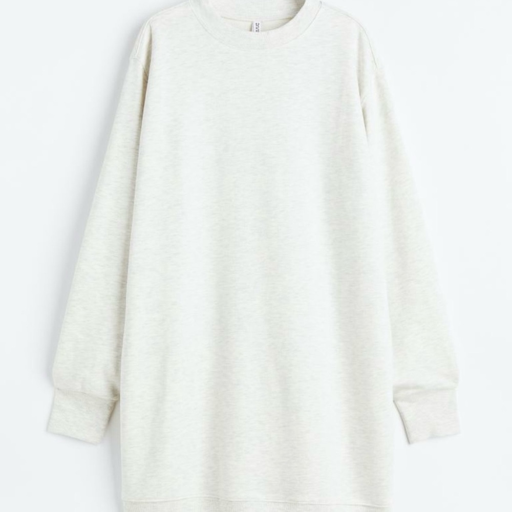 H&M Light Grey Relaxed Fit Sweatshirt Dress Women's Large